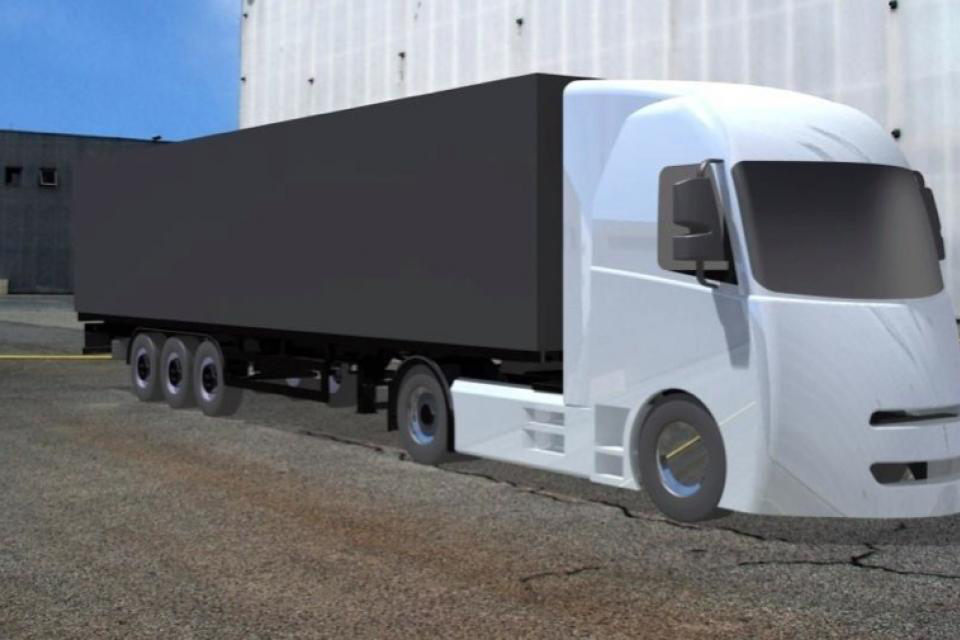 Concept Image of A Driverless Truck